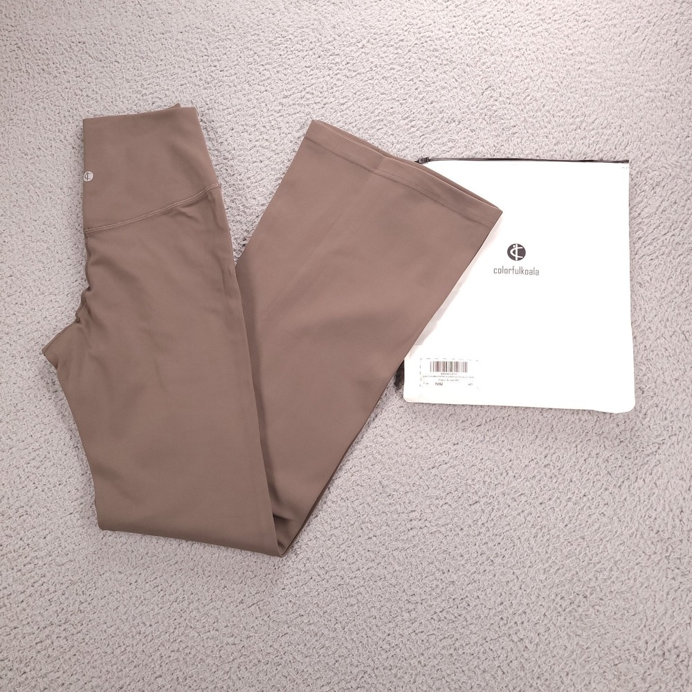 COLORFULKOALA Pant Size XS Brown DreamLux Flare Leg Mid Rise Legging NEW